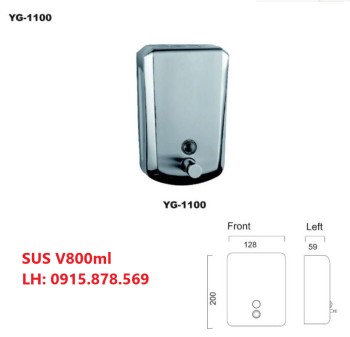 Hộp đựng nước rửa tay treo tường inox304 V1000ml (YG-1100) 